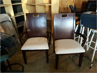 2 wood chairs