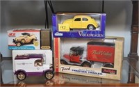 4 NEW IN BOX DIECAST VEHICLES - 3 ARE BANKS