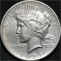 1921 Peace Silver Dollar from Set, Key Date