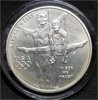 1995 Olympic Gymnast Unc Silver Dollar BU