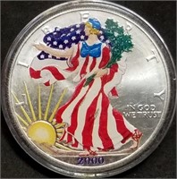 2000 1oz Silver Eagle Colorized