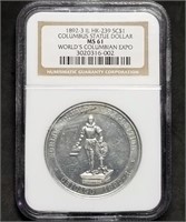 1892-3 Columbian Expo So Called Dollar NGC MS61