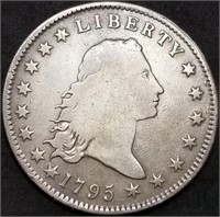 Rare 1795 Flowing Hair Liberty Dollar Sharp VG/F