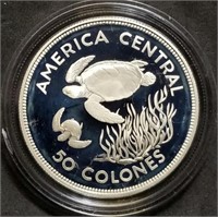 WWF 1974 Costa Rica 50 Colones Proof Silver Coin