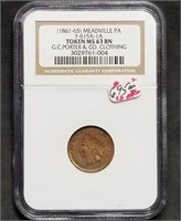 G.C.Porter & Co Civil War Token NGC MS63 BN