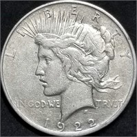 1922-D Peace Silver Dollar from Set