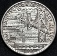 1936-S Bay Bridge Silver Comm. Half Dollar Gem BU