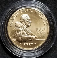 1997-W Franklin D. Roosevelt $5 Gold Gem BU