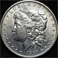 1887-O Morgan Silver Dollar AU Cleaned