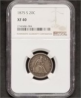 1875-S Seated Liberty 20-Cent Piece NGC XF40