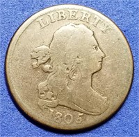 1805 Draped Bust Half Cent VG/F