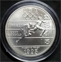 1995 Olympic Track & Field Unc Silver Dollar BU