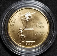 Scarce 1996-W Olympic Cauldron $5 Gold Gem BU