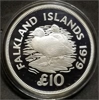 WWF 1979 Falkland Islands £10 Proof Silver Coin