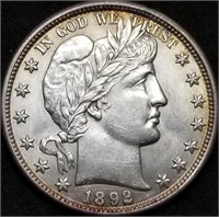 1892-P Barber Silver Half Dollar Gem BU
