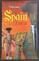 Spain, Fly TWA Travel Poster, David Klein