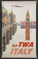 Italy, Fly TWA Travel Poster, David Klein