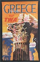 Greece, Fly TWA Travel Poster, David Klein