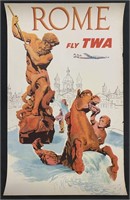 Rome, Fly TWA Travel Poster, David Klein