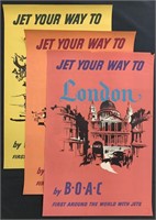 (3) BOAC Jet Your Way Travel Posters