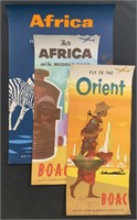 (3) BOAC Travel Posters, Africa & Orient