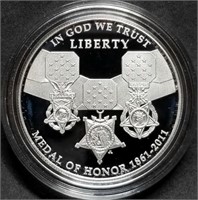 2011-P Medal of Honor Proof Silver Dollar MIB