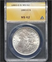 1883-O Morgan Silver Dollar ANACS MS62 Slab