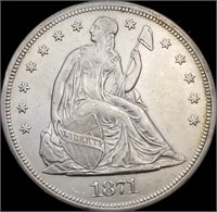 1871 Seated Liberty Silver Dollar, High Grade