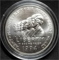 1994 Women in Military Unc Silver Dollar BU