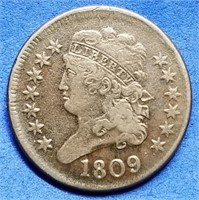 1809 Half Cent, Circle Inside Zero, Better Grade