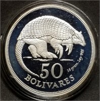 WWF 1975 Venezuela 50 Bolivares Proof Silver Coin