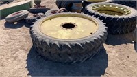 2- 9.5R48 Radial Tires w/ John Deere Rims