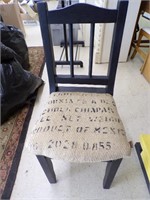 Cabin Chair With Burlap Sack Seat