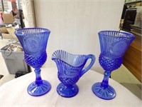 Vintage Avon Blue Glass Set