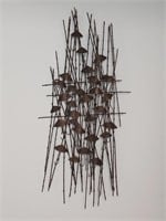 Brutalist Metal Umbrellas Wall Hanging