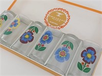 NOS Set of 6 Floral Tumblers by Edelglas Wien