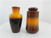 2 West German Pottery Vases