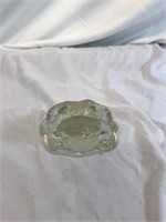 Lead Crystal Glass Frog With Frosted Back