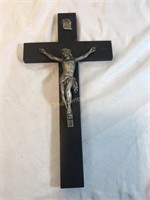 Black Wooden Crucifix With Pewter Jesus