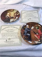 2 Norman Rockwell Collectible Limited Edition Plat