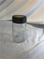 Vintage The "Masons" Improved Clear Glass Jar