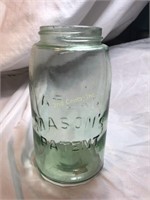 Vintage Atlas Mason'Spatent, Green Glass, No Lid