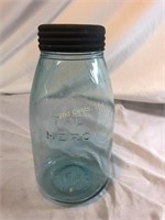 Vintage 'The Hero" Blue Glass Patented Nov 26 1867