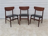 3 Teak Dining Chairs