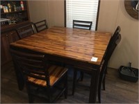 Tall Square Dining Table W/ Chair Set