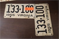 1955 Matching VA License Plates