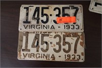 1933 VA License Plate