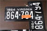 1964 Matching VA License Plates