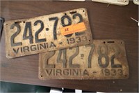 1933 Matching VA License Plates