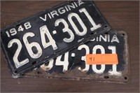1948 Matching VA License Plates